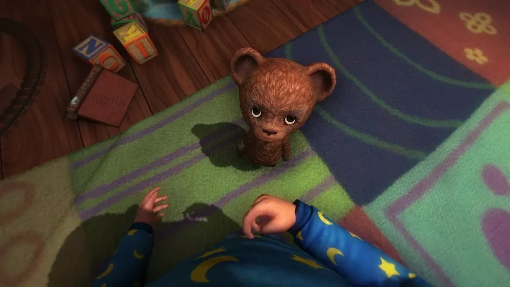 Among the Sleep 低头看泰迪熊的画面