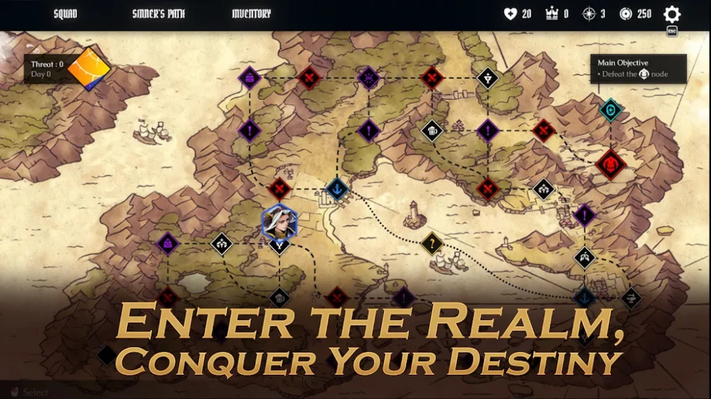 Conquest Tactics 世界地图路线选择画面