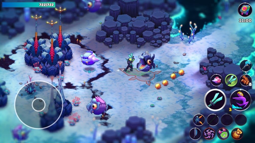 Crashlands 2 的异星生物战斗与移动触控界面