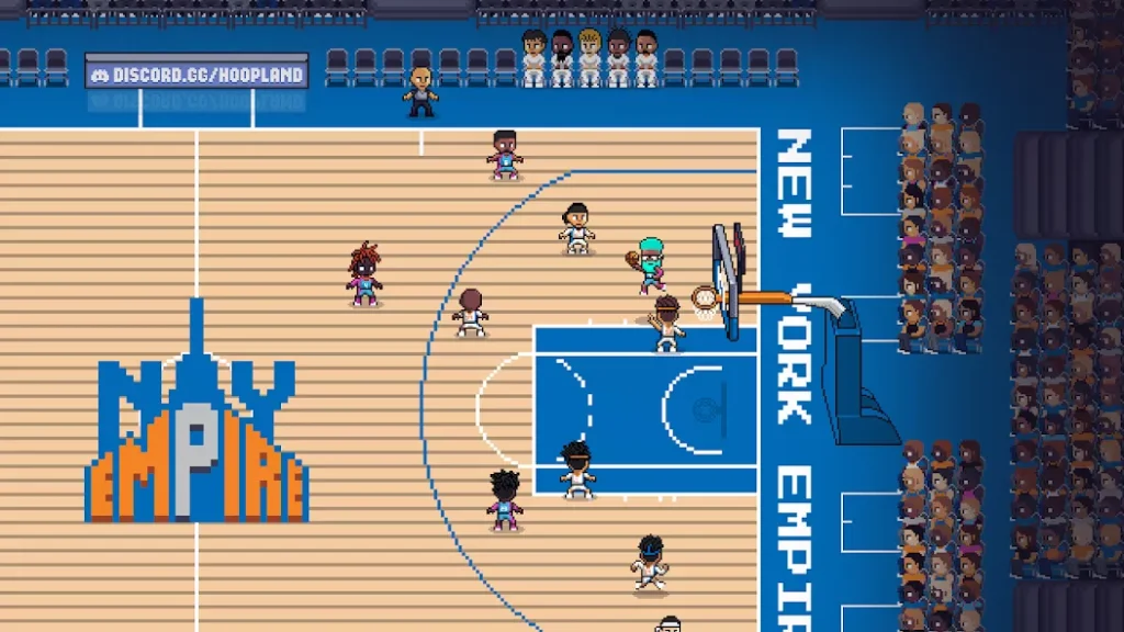 Hoop Land 在纽约球队主场进行的篮球比赛画面