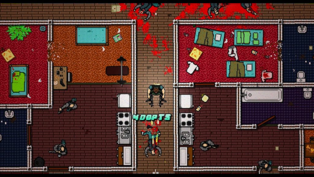 Hotline Miami 2 原作室内战斗与得分画面