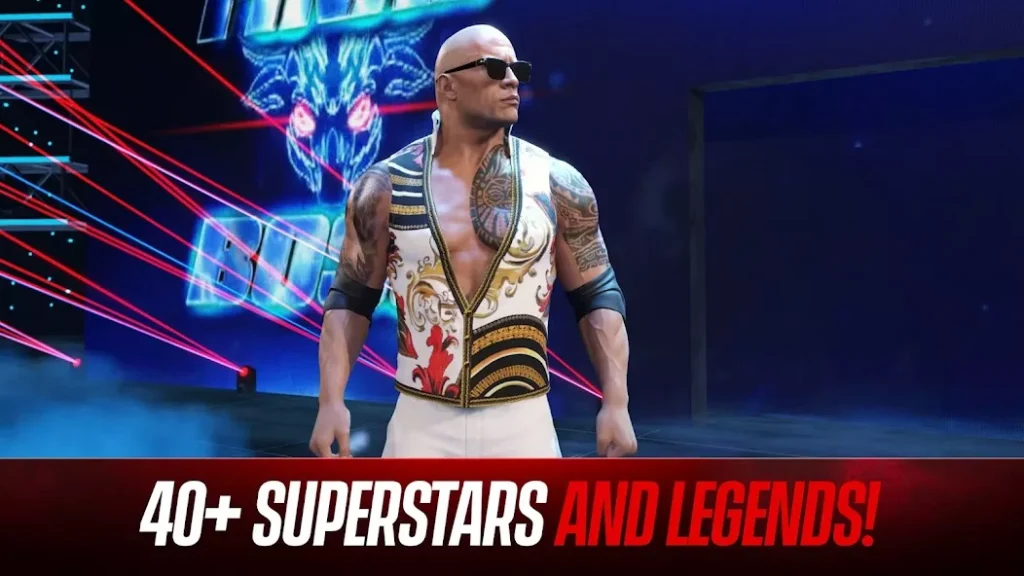 WWE 2K25 中 The Rock 的登场画面